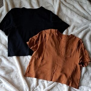 a new day Black and Brown Short Sleeve Tees